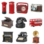 Nostalgic Retro Gramophone Model Home Living Room Shop Decor Newborn Photography Prop Antique Handicrafts Resin Material
