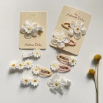 Ins Daisy Flower Hair Clips Baby Girl Hairpins For Children Lace White Barette Princess Hooks Infant Spring Accessories Korean