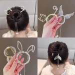 1PC New Shiny Children's Pearl Pendant Elegant Tassel Hair Buckle Cute High Horse Tail No Harm Hair Fixing Tool Hair Accessories