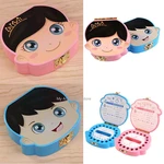 Baby Teeth Box Spanish English Dutch Portugal French Baby Wood Tooth Box Organizer Milk Teeth Storage Collect Box Souvenir Case