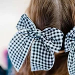 Cute Baby Girl Hair Clips 5.7 In Big Bow Handmade Cotton Vintage Plaid Kids Hairgrips Children Hair Accessories Spring New