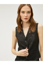 Koton Rachel Araz X - Crop Vest with Jacquard Buttons