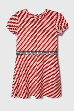 Dievčenské šaty Tommy Hilfiger červená farba, mini, áčkový strih