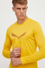 Sportovní tričko s dlouhým rukávem Salewa Solidlogo žlutá barva, s potiskem