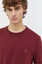 Bavlnené tričko Les Deux bordová farba, jednofarebný, LDM101155