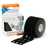 BronVit Sport Kinesiology Tape dierovaný čierna 5cmx5m