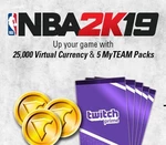 NBA 2K19 - 25,000 VC + 5 MyTEAM Packs Digital CD Key