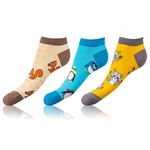 Bellinda 
CRAZY IN-SHOE SOCKS 3x - Modern color low crazy socks unisex - brown - yellow - blue