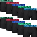 10PACK Men's Boxer Shorts Gianvaglia Black