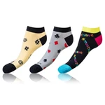 Sada tří párů unisex ponožek v žluté, šedé a černé barvě Bellinda CRAZY IN-SHOE SOCKS 3x