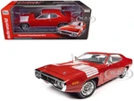 1972 Plymouth Road Runner GTX Rallye Red with White Stripes and Interior "American Muscle" Series 1/18 Diecast Model Car by Auto World