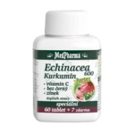 MEDPHARMA Echinacea 600 Forte Kurkumín, vitamín C, baza čierna, zinok, 67 tabliet