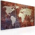 Obraz - Rusty map of the World - triptych