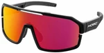 HQBC Qualks Matt Black/Red Full Revo Okulary rowerowe