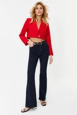 Trendyol Red Crop Woven Lined Jacket