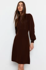 Trendyol Brown Mini Sweater with Lace Dress