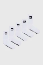 Ponožky Quiksilver 5-pak pánske, biela farba
