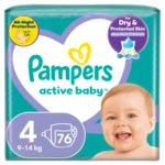 Pampers Active Baby plenky vel. 4, 9-14 kg, 76 ks