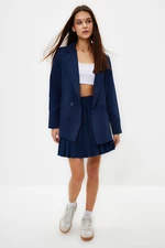 Trendyol Navy Blue Regular Lined Double Breasted Closure Woven Blazer Jacket