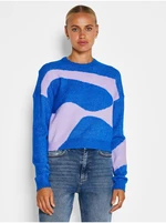 Pink and Blue Patterned Sweater Noisy May Swirl - Women