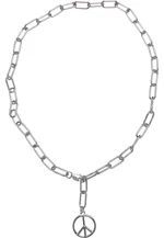 Y Chain Peace Pendant Necklace Silver