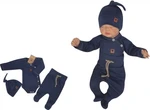 Z&amp;Z 3-dílná soupravička body, polodupačky s provázkem a čepička - granátová, vel. 56 (1-2m)