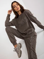 Khaki free casual set with patches