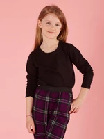 Girls´ black blouse with long sleeves