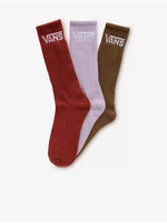 Set of three pairs of men's socks in brown, purple and brick VANS - Men