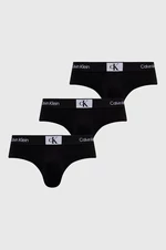Slipy Calvin Klein Underwear 3-pak pánske,čierna farba,000NB3527A