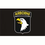 Vlajka AIRBORNE 101E div. - čierna