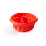 Červená silikónová forma na bábovku Lékué Savarin, ⌀ 22 cm