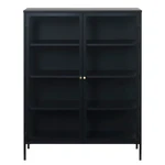 Čierna vitrína Unique Furniture Carmel, výška 140 cm