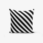 Čierno-biela obliečka na vankúš s prímesou bavlny Minimalist Cushion Covers Black White Seriti, 45 × 45 cm