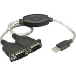 Sériový, USB kabel Manhattan [2x D-SUB zástrčka 9pólová - 1x USB 2.0 zástrčka A], 45.00 cm, černá, stříbrná