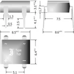 Křemíkový můstkový usměrňovač Diotec B500D, U(RRM) 1000 V, 1 A, DIL (rastr 7,5 x 5,1 mm)