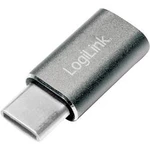 Adaptér USB 2.0 LogiLink [1x USB-C™ zástrčka - 1x micro USB 2.0 zásuvka B] stříbrná