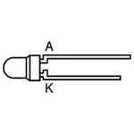 LED dioda kulatá s vývody, L934EC, 20 mA, 3 mm, 2 V, 50 °, 20 mcd, červená/oranžová