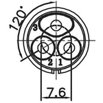 Quick lock konektor velikost 20 Lumberg 0252 03, kulatý konektor DIN, Provedení konektoru: zástrčka, rovná IP67 (v zapojeném stavu), PBT, pólů 3, 1 ks