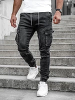 Blugi joggers negri cargo Bolf TF057