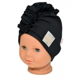 Baby Nellys Jarní/podzimní bavlněná čepice - turban, černá, 68/74, vel. 80-86 (12-18m)