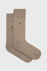 Ponožky Tommy Hilfiger (2-pak) pánske, béžová farba, 371111