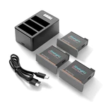 TYPE-C LCD Three-charge Smart Charger Kit + 3Pcs4.4V 700mAh lithium Battery for DJI Osmo Action Camera Accessories