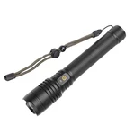 CHARMINER Super Bright XHP70 LED Flashlight Zoomable USB Charging Black Shell
