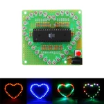 Assembled 51 MCU Heart-shaped Light Water LED Flashing Light Electronic Board No Shell