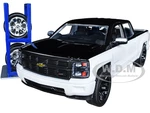 2014 Chevrolet Silverado Z71 Pickup Truck Black and White with Extra Wheels "Just Trucks" Series 1/24 Diecast Model Car by Jada