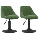 Otočná jídelní židle 2 ks samet / kov Dekorhome Tmavě zelená,Otočná jídelní židle 2 ks samet / kov Dekorhome Tmavě zelená
