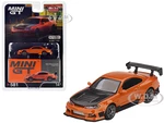 Nissan Silvia S15 D-MAX RHD (Right Hand Drive) Orange Metallic with Carbon Hood Limited Edition to 8160 pieces Worldwide 1/64 Diecast Model Car by Tr