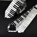 Men's Black & White Piano Keyboard Necktie Tie Classic Slim Skinny Music Tie