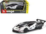 Lamborghini Essenza SCV12 63 White and Black "Squadra Corse" "Race" Series 1/24 Diecast Model Car by Bburago